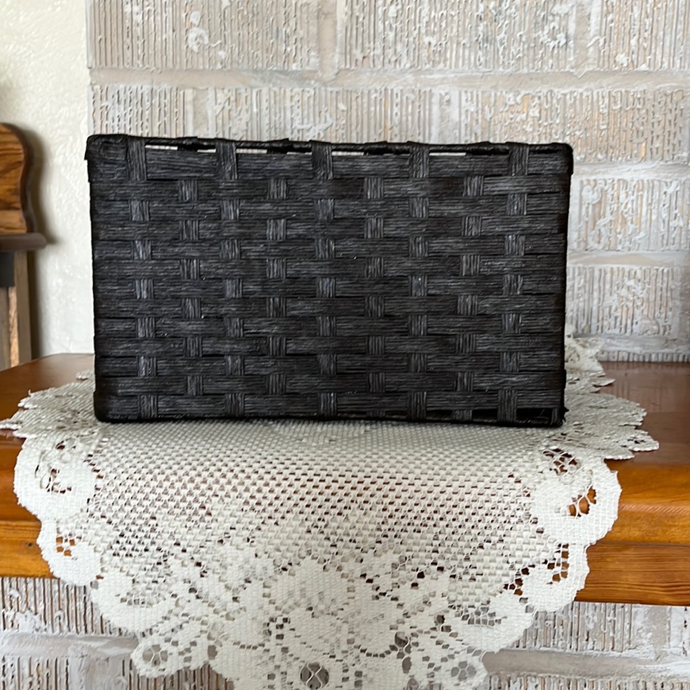 Dark brown, weaved basket, 10”L, 7”W, 6”D,dark brown - Picture 1 of 2